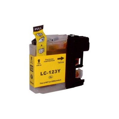 Cartouche Jet d'Encre Adaptable Brother LC123Y - Jaune