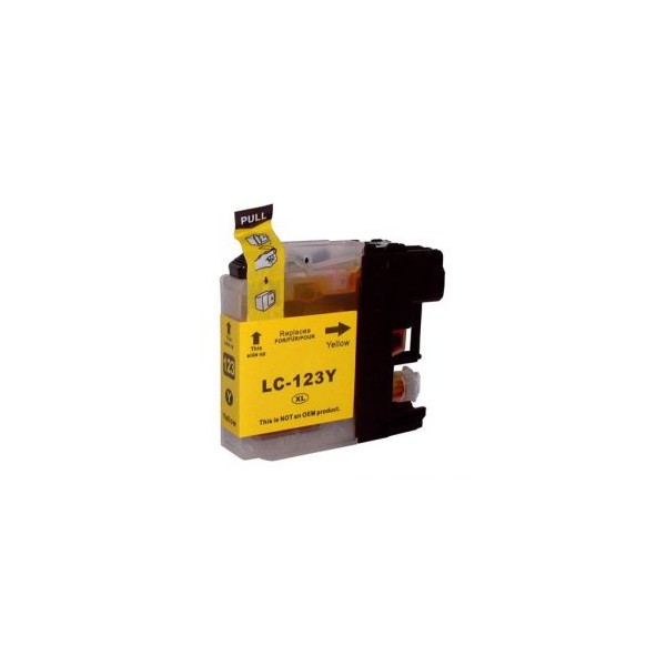 Cartouche Jet d'Encre Adaptable Brother LC123Y - Jaune